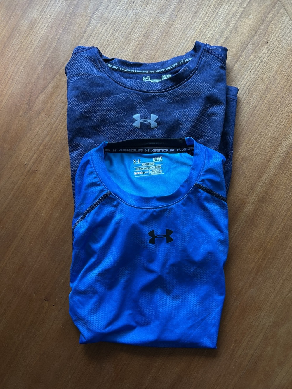 Under Armour Compression Shirt Bundle -Size L ColdGear Long Sleeve & HeatGear SS